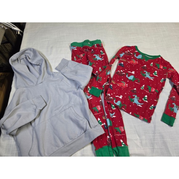 Wondershop Other - Kids Wondershop Christmas Dinosaur Pajamas & Wonder Nation Gray Hoodie Set Sz 8